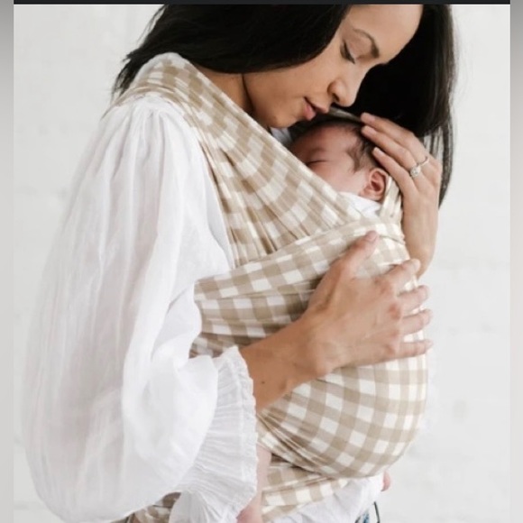 solly baby Other Solly Baby Creamy Gingham Check Wrap Beige White